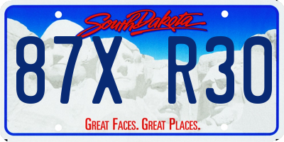 SD license plate 87XR30