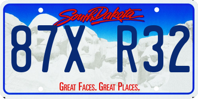 SD license plate 87XR32