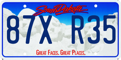 SD license plate 87XR35