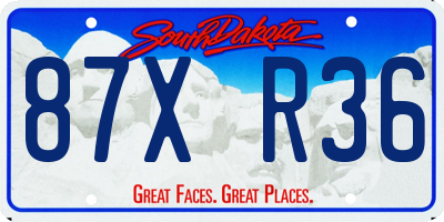 SD license plate 87XR36