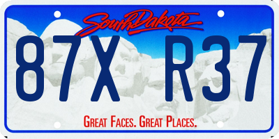 SD license plate 87XR37