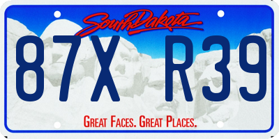 SD license plate 87XR39