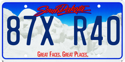 SD license plate 87XR40