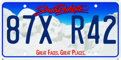 SD license plate 87XR42