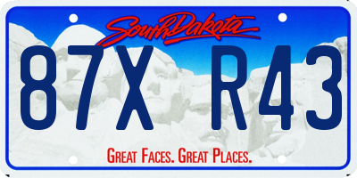 SD license plate 87XR43
