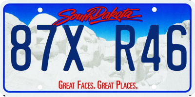 SD license plate 87XR46