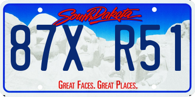 SD license plate 87XR51