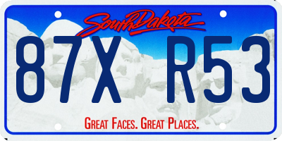 SD license plate 87XR53