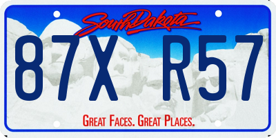 SD license plate 87XR57