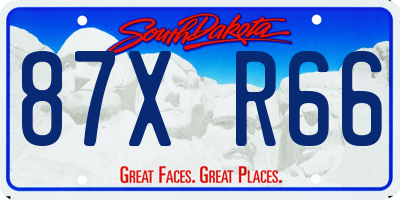SD license plate 87XR66