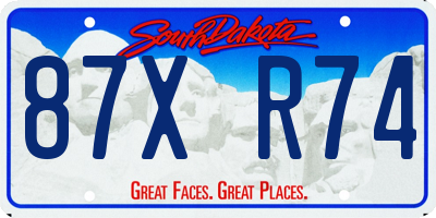 SD license plate 87XR74