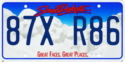 SD license plate 87XR86