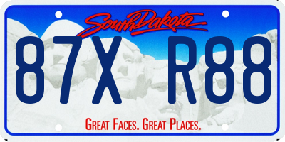 SD license plate 87XR88