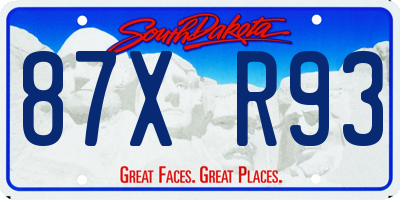 SD license plate 87XR93