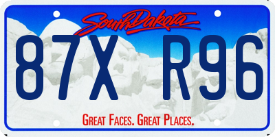 SD license plate 87XR96