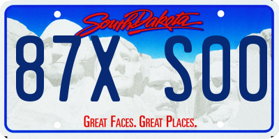 SD license plate 87XS00