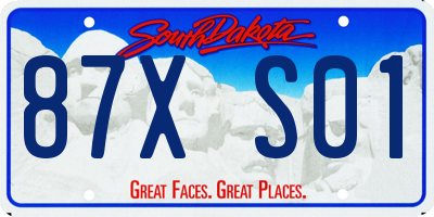 SD license plate 87XS01