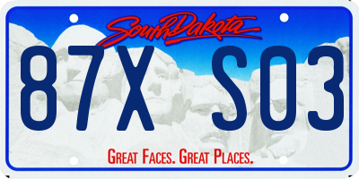 SD license plate 87XS03