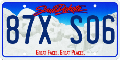 SD license plate 87XS06