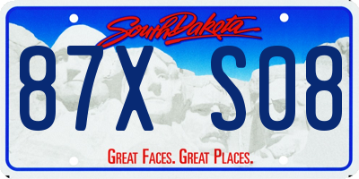 SD license plate 87XS08