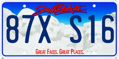 SD license plate 87XS16