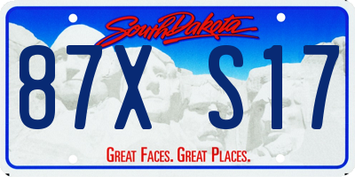 SD license plate 87XS17
