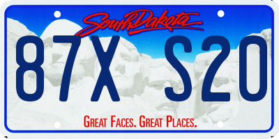 SD license plate 87XS20