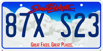 SD license plate 87XS23