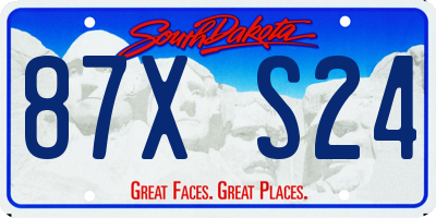 SD license plate 87XS24