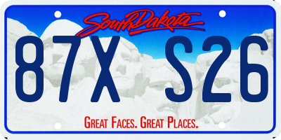 SD license plate 87XS26