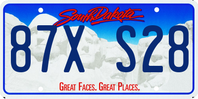 SD license plate 87XS28