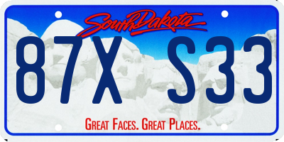 SD license plate 87XS33