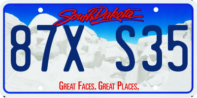 SD license plate 87XS35