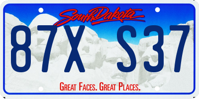 SD license plate 87XS37