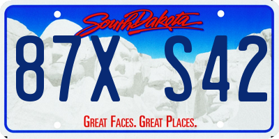 SD license plate 87XS42