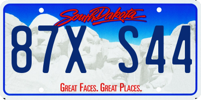 SD license plate 87XS44