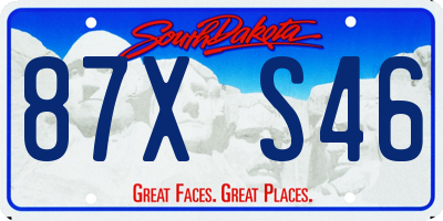 SD license plate 87XS46