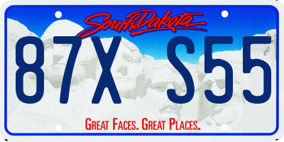 SD license plate 87XS55