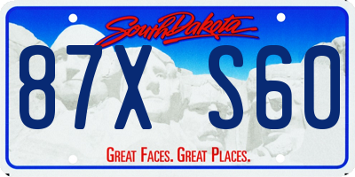 SD license plate 87XS60