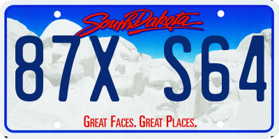 SD license plate 87XS64