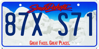 SD license plate 87XS71