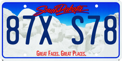 SD license plate 87XS78
