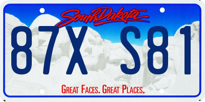 SD license plate 87XS81