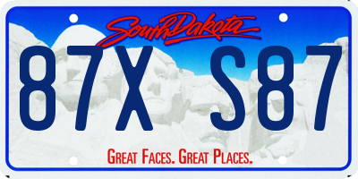 SD license plate 87XS87