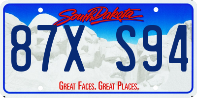 SD license plate 87XS94