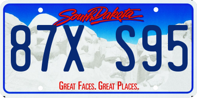 SD license plate 87XS95