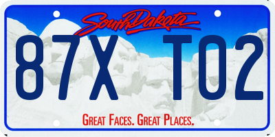 SD license plate 87XT02