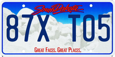 SD license plate 87XT05