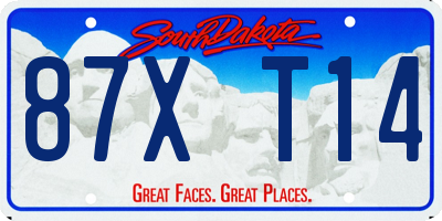 SD license plate 87XT14