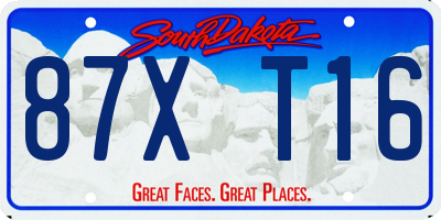 SD license plate 87XT16